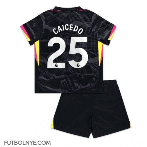 Camiseta Chelsea Moises Caicedo #25 Tercera Equipación para niños 2024-25 manga corta (+ pantalones cortos)